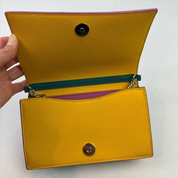 DVF Diane Von Furstenberg   Leather Shoulder Crossbody Bag Clutch Chain Strap - Picture 9 of 16